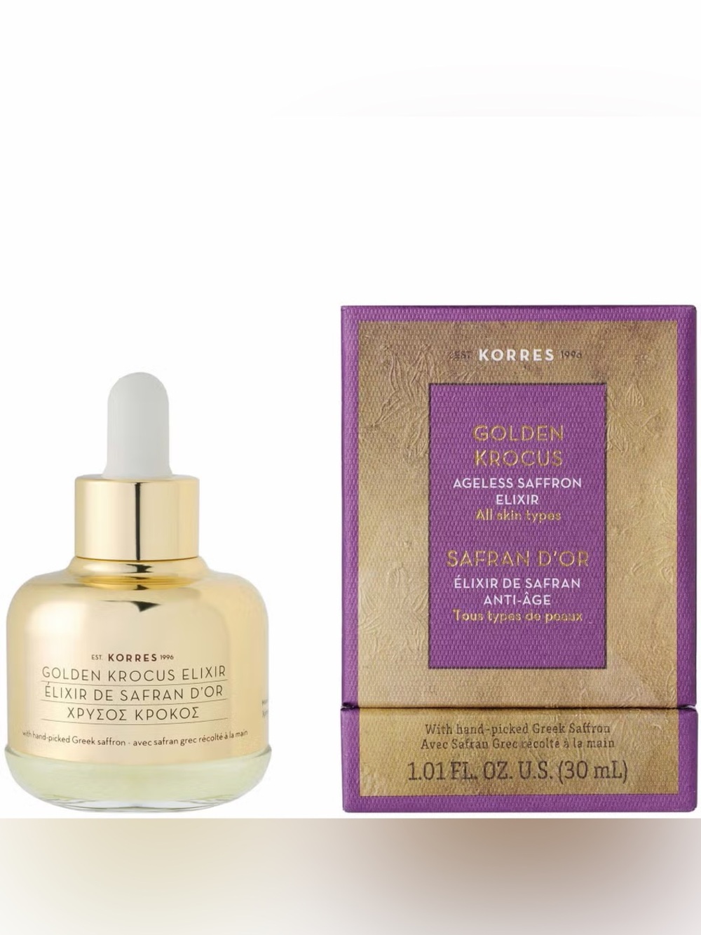 Tightening !KORRES Golden Krocus Ageless Saffron Elixir Serum 30ml